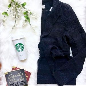 NWT Lou & Grey Stripe Sweater Open Tie Front Knit Jacket